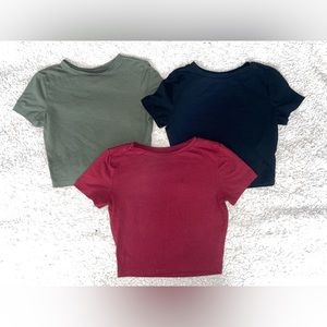 3 Pack Women's Multicolor Short Sleeve Cropped T-Shirt Wild Fable™ Size XS